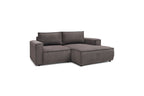 Compact fixed NIHAD corduroy corner sofa - Right-hand corner - BOBOCHIC - The Bradery