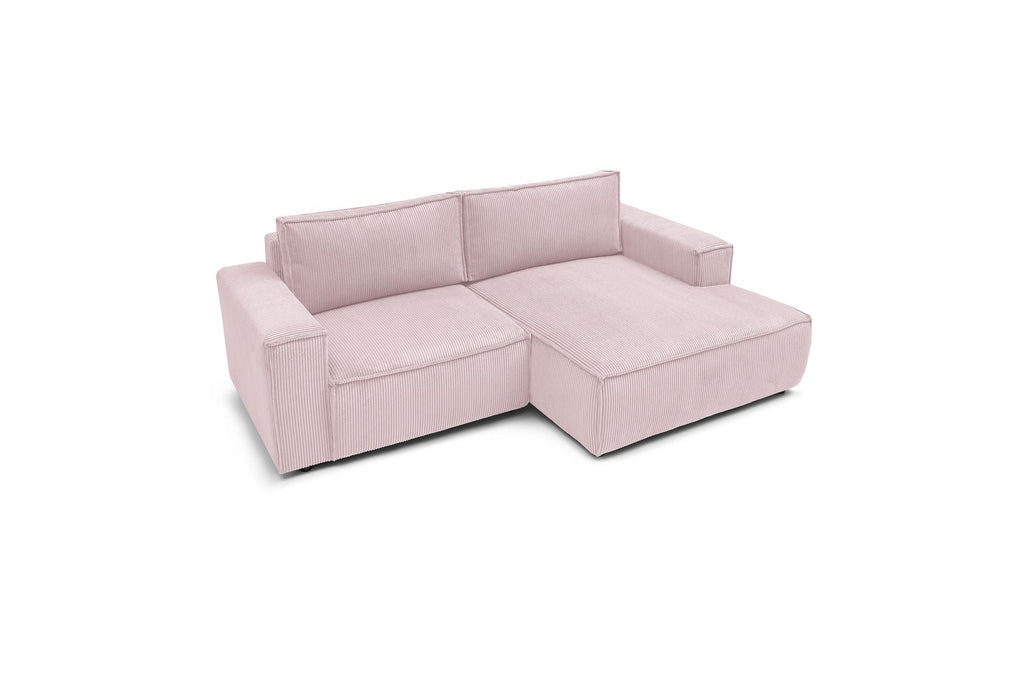 Compact fixed NIHAD corduroy corner sofa - Right-hand corner - BOBOCHIC - The Bradery