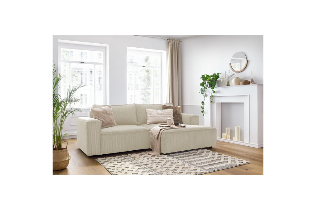 Compact fixed NIHAD corduroy corner sofa - Right-hand corner - BOBOCHIC - The Bradery