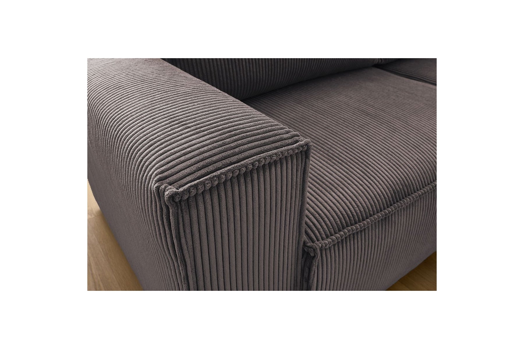 Compact fixed NIHAD corduroy corner sofa - Right-hand corner - BOBOCHIC - The Bradery