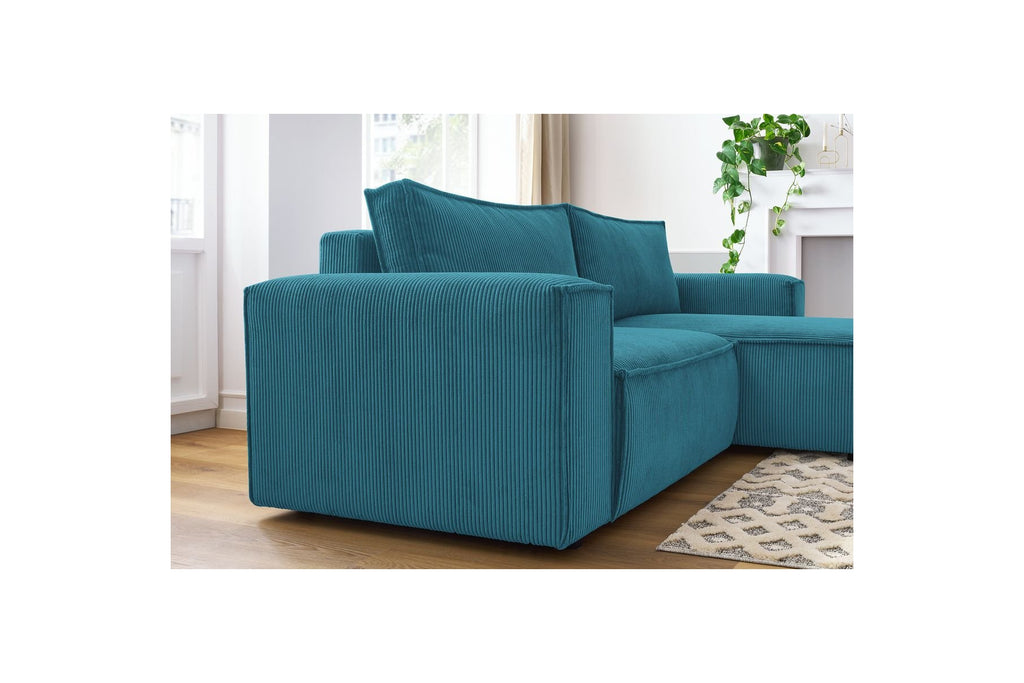 Compact fixed NIHAD corduroy corner sofa - Right-hand corner - BOBOCHIC - The Bradery