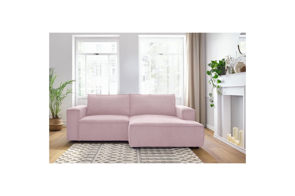 Compact fixed NIHAD corduroy corner sofa - Right-hand corner - BOBOCHIC - The Bradery