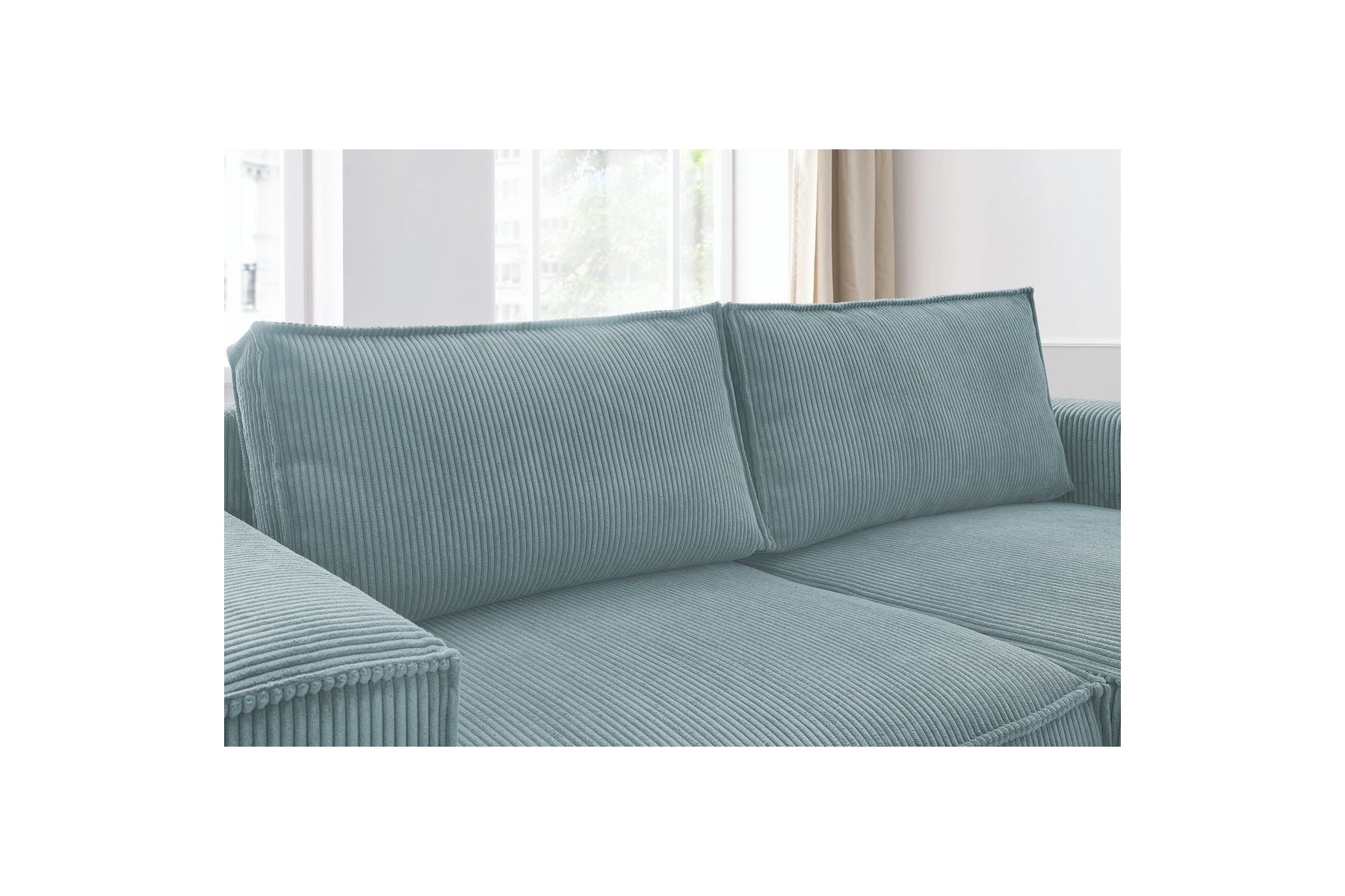 Compact fixed NIHAD corduroy corner sofa - Right-hand corner - BOBOCHIC - The Bradery