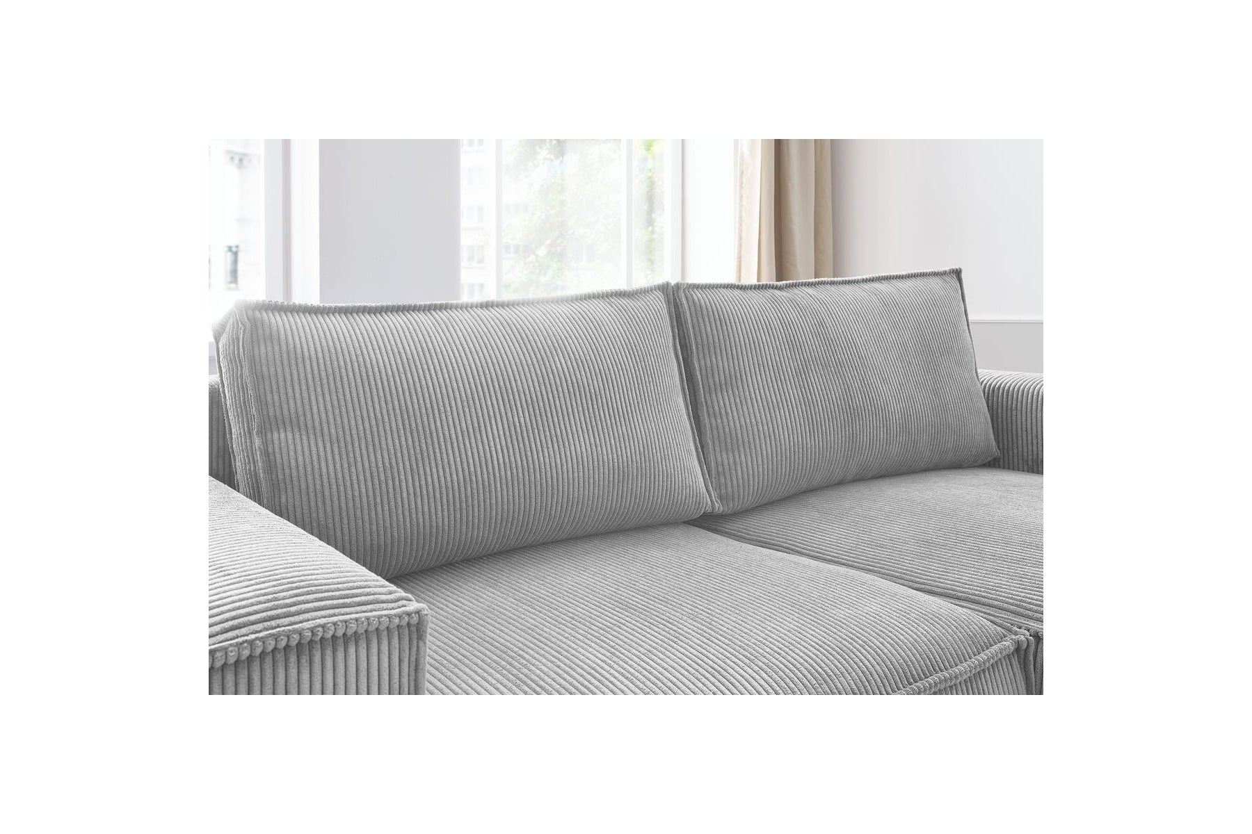 Compact fixed NIHAD corduroy corner sofa - Right-hand corner - BOBOCHIC - The Bradery