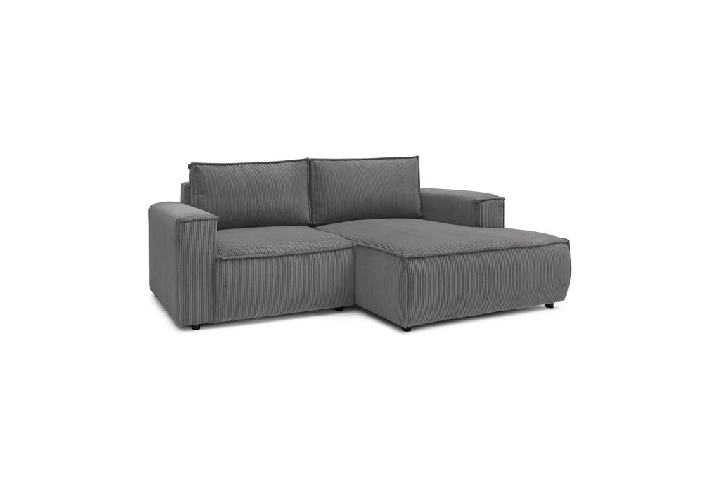 Compact fixed NIHAD corduroy corner sofa - Right-hand corner - BOBOCHIC - The Bradery