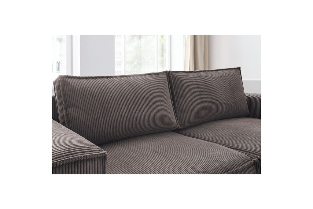 Compact fixed NIHAD corduroy corner sofa - Right-hand corner - BOBOCHIC - The Bradery