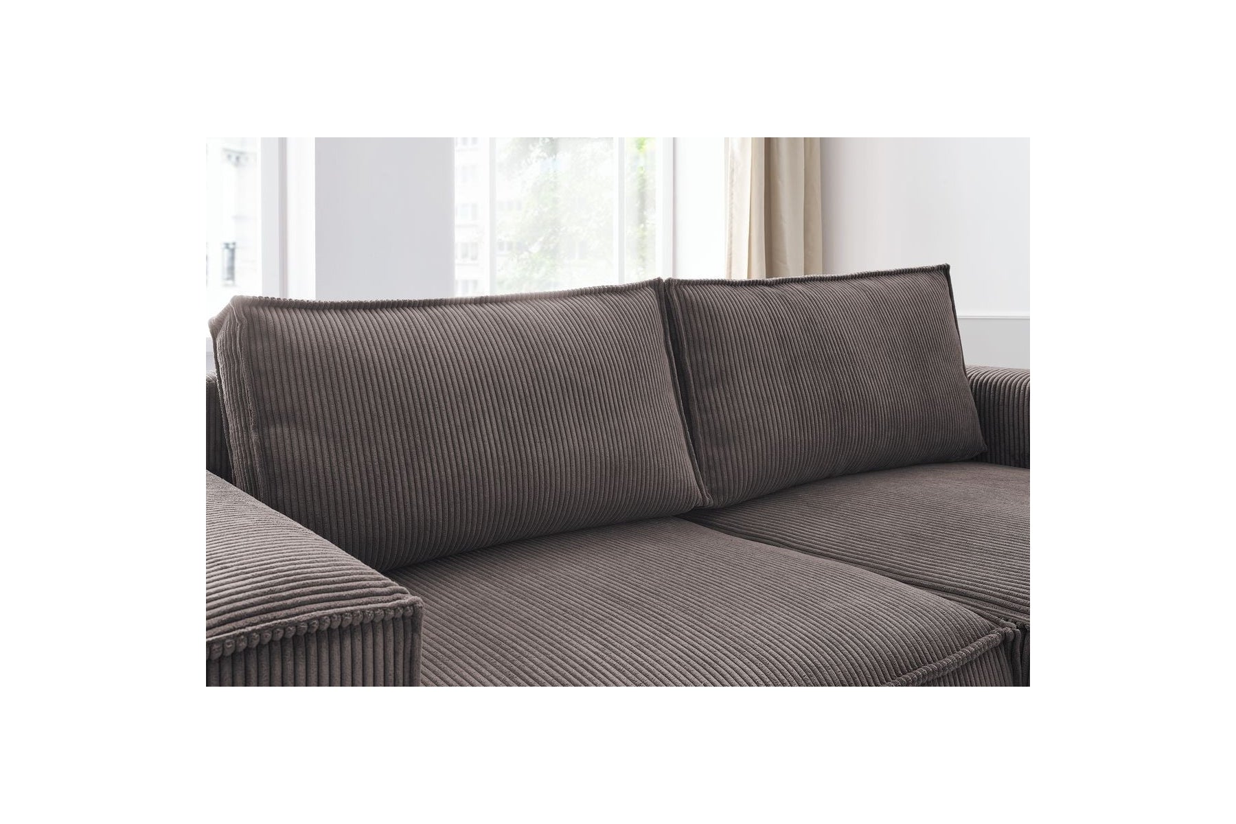 Compact fixed NIHAD corduroy corner sofa - Right-hand corner - BOBOCHIC - The Bradery