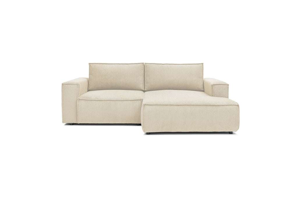 Compact fixed NIHAD corduroy corner sofa - Right-hand corner - BOBOCHIC - The Bradery