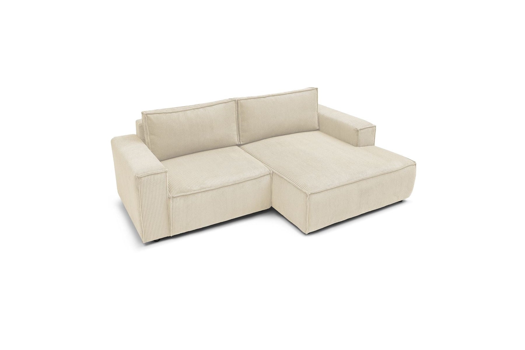 Compact fixed NIHAD corduroy corner sofa - Right-hand corner - BOBOCHIC - The Bradery