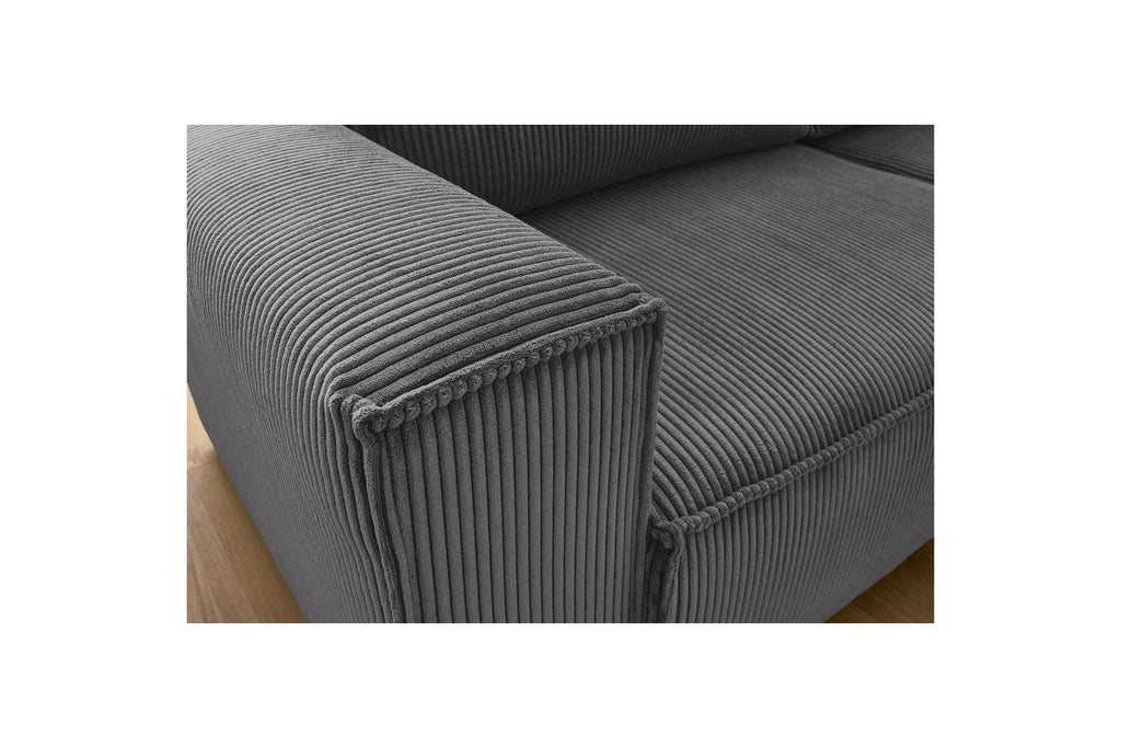 Compact fixed NIHAD corduroy corner sofa - Right-hand corner - BOBOCHIC - The Bradery
