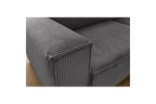Compact fixed NIHAD corduroy corner sofa - Right-hand corner - BOBOCHIC - The Bradery