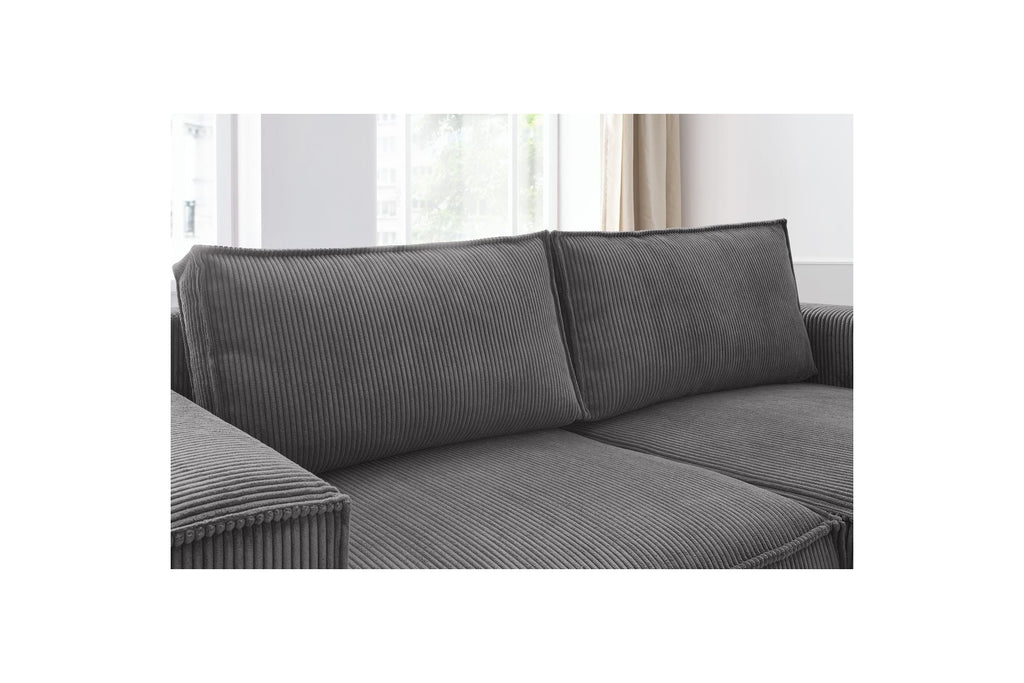 Compact fixed NIHAD corduroy corner sofa - Right-hand corner - BOBOCHIC - The Bradery