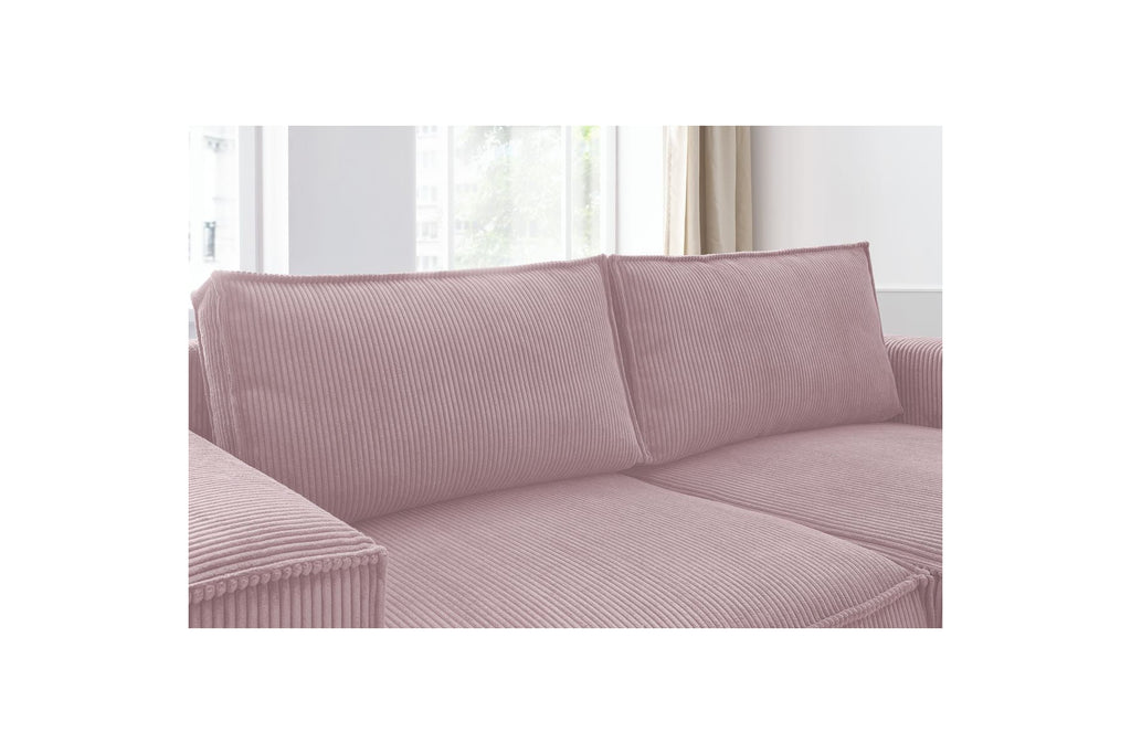 Compact fixed NIHAD corduroy corner sofa - Right-hand corner - BOBOCHIC - The Bradery