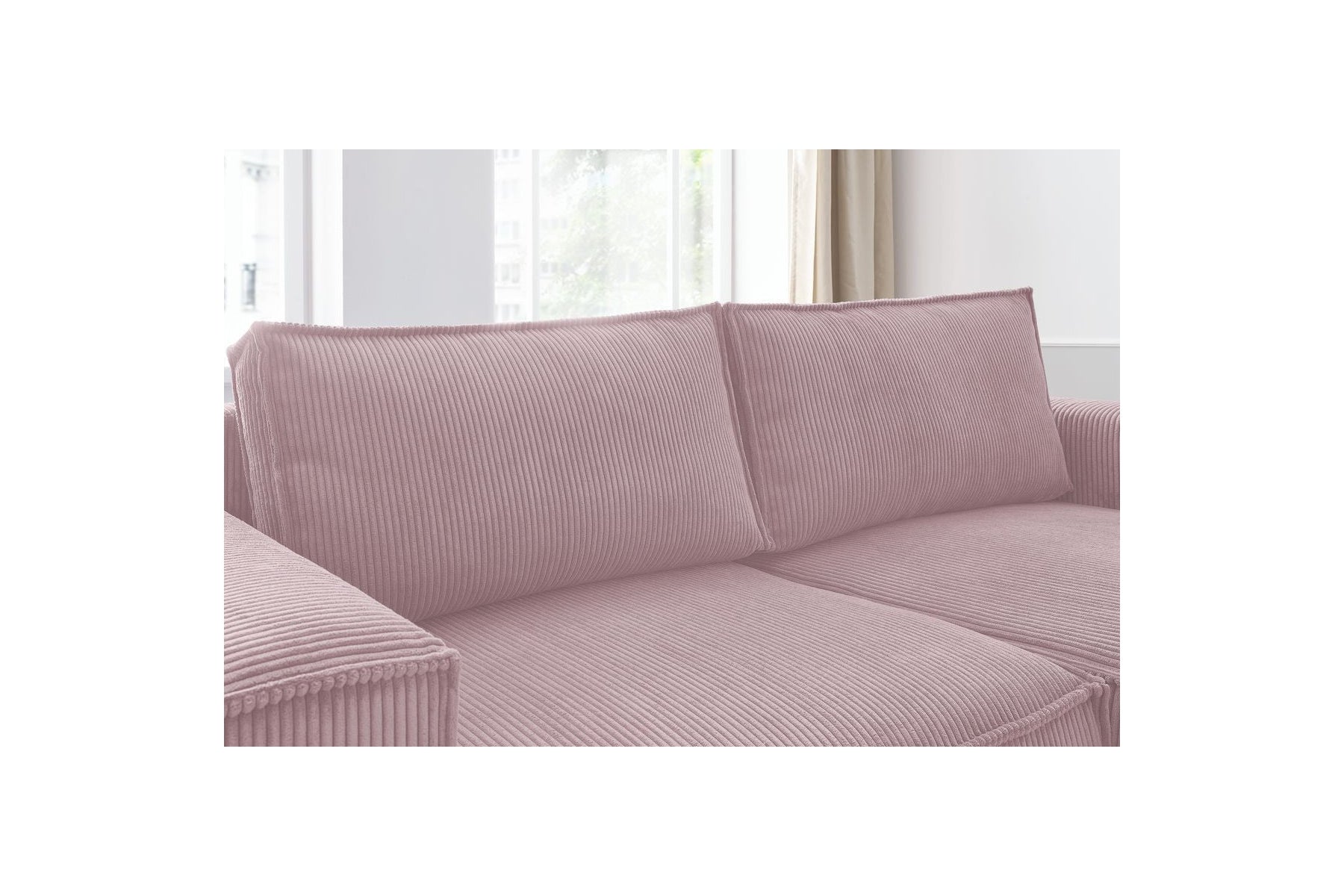 Compact fixed NIHAD corduroy corner sofa - Right-hand corner - BOBOCHIC - The Bradery