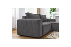 Compact fixed NIHAD corduroy corner sofa - Right-hand corner - BOBOCHIC - The Bradery