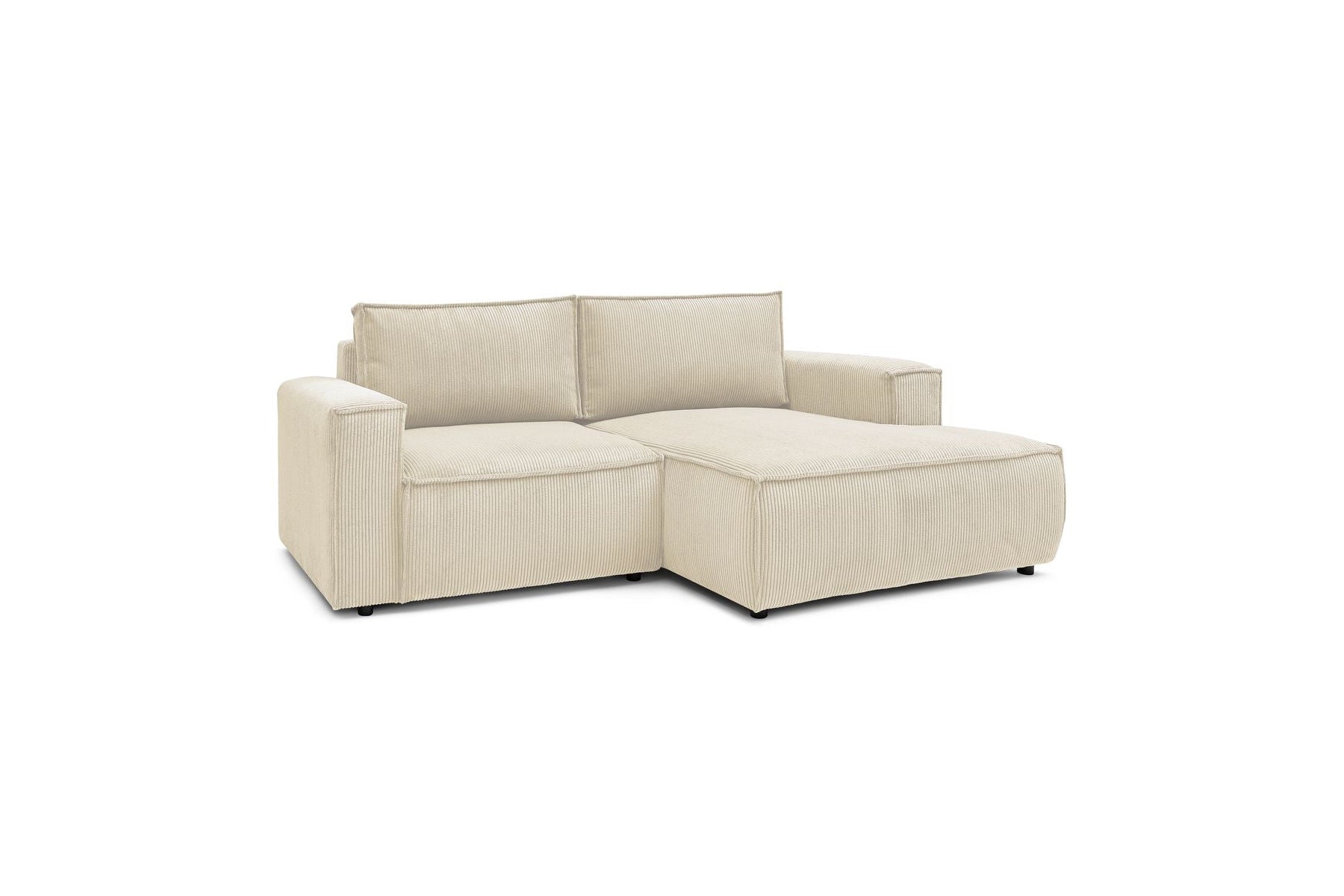 Compact fixed NIHAD corduroy corner sofa - Right-hand corner - BOBOCHIC - The Bradery