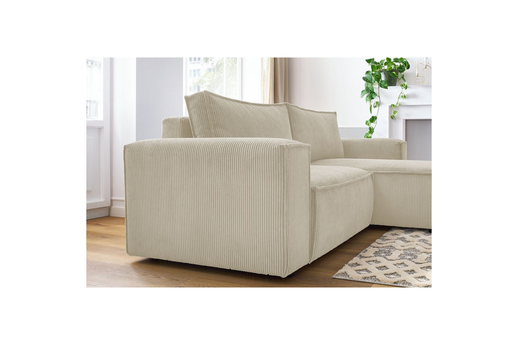 Compact fixed NIHAD corduroy corner sofa - Right-hand corner - BOBOCHIC - The Bradery
