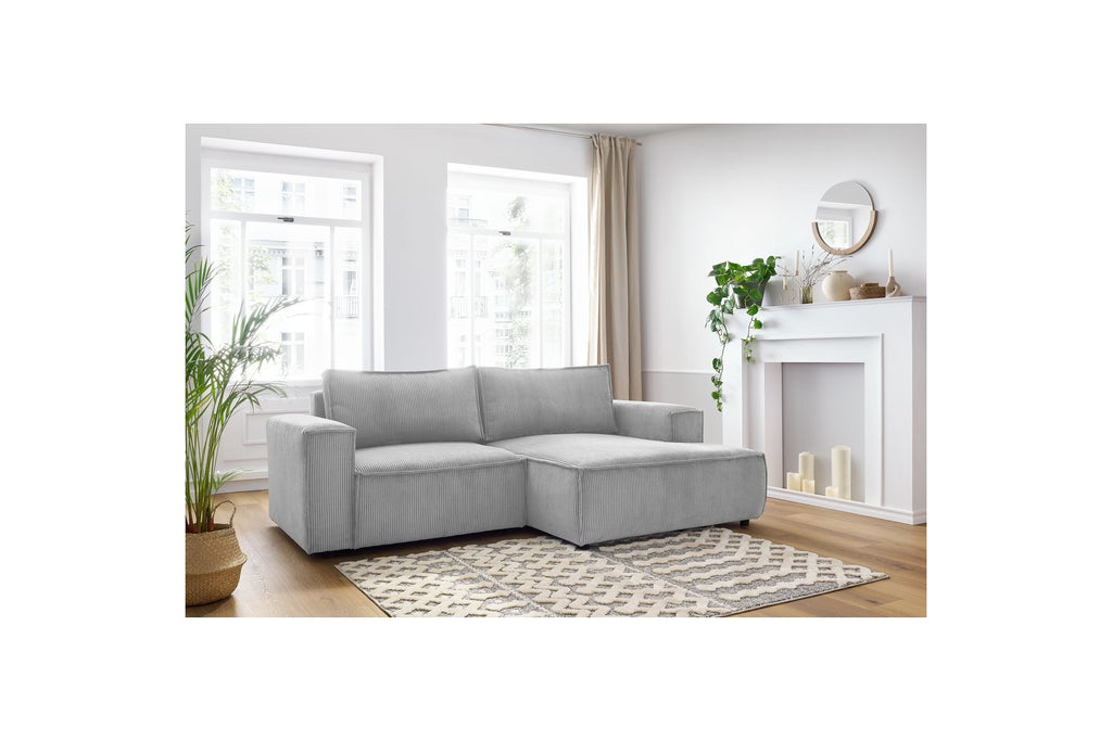 Compact fixed NIHAD corduroy corner sofa - Right-hand corner - BOBOCHIC - The Bradery
