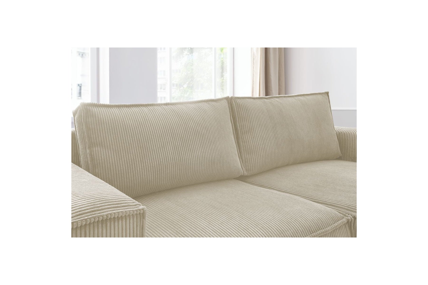 Compact fixed NIHAD corduroy corner sofa - Right-hand corner - BOBOCHIC - The Bradery