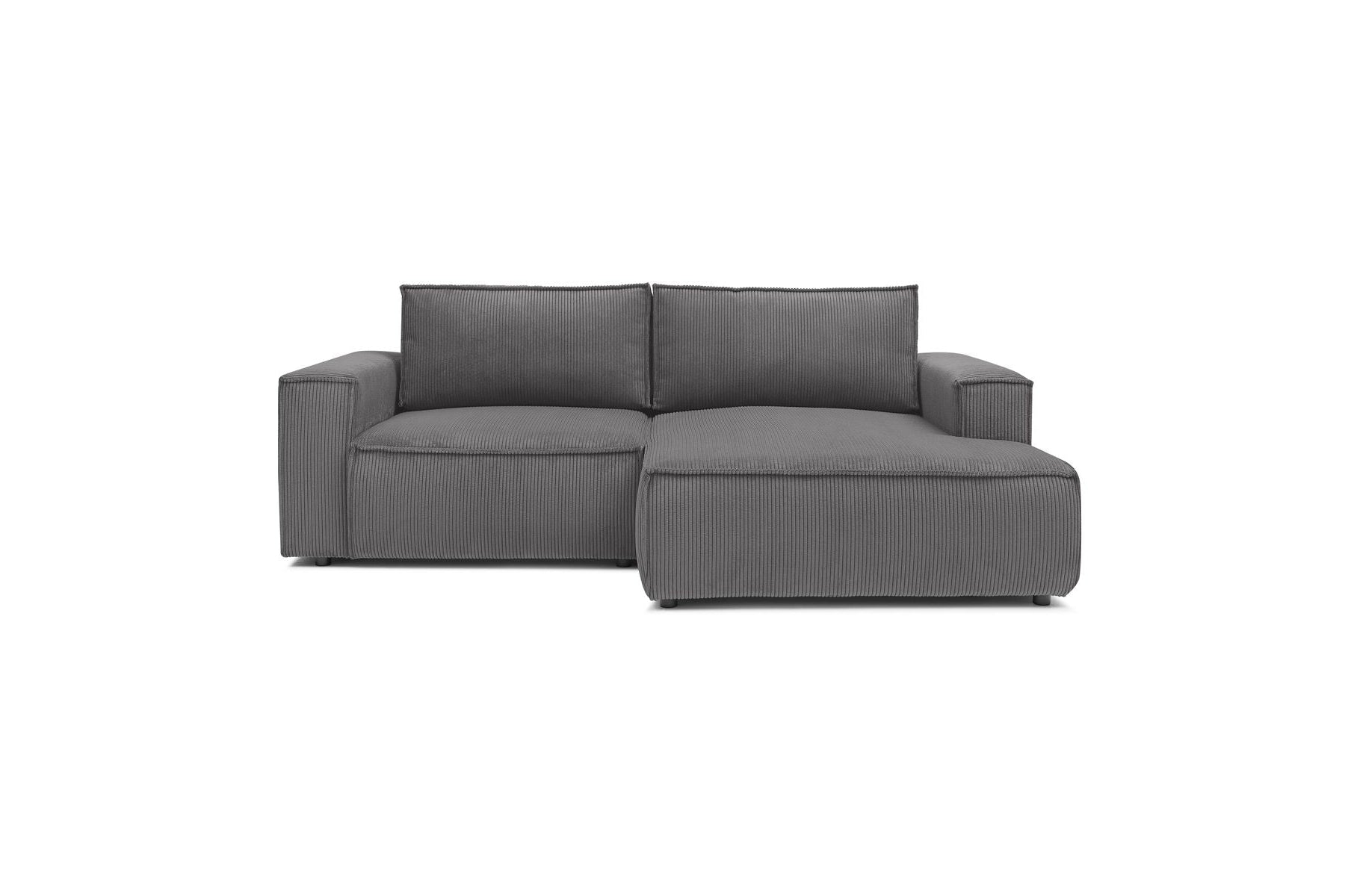 Compact fixed NIHAD corduroy corner sofa - Right-hand corner - BOBOCHIC - The Bradery