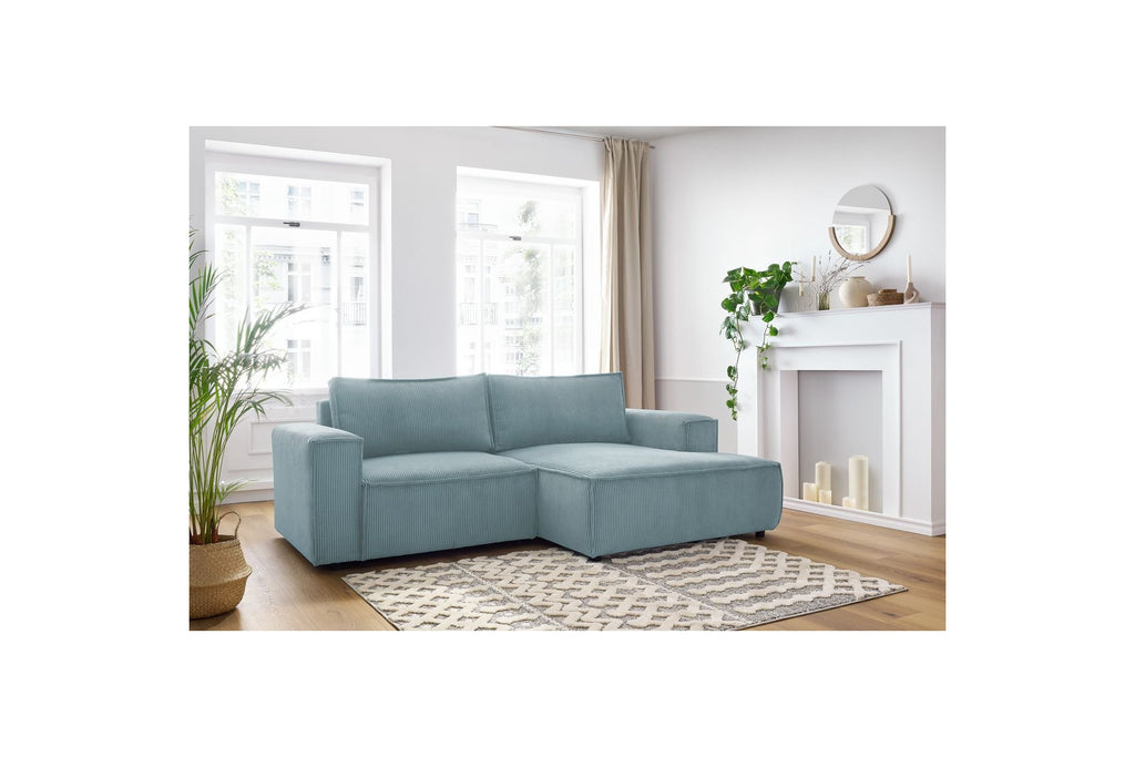 Compact fixed NIHAD corduroy corner sofa - Right-hand corner - BOBOCHIC - The Bradery