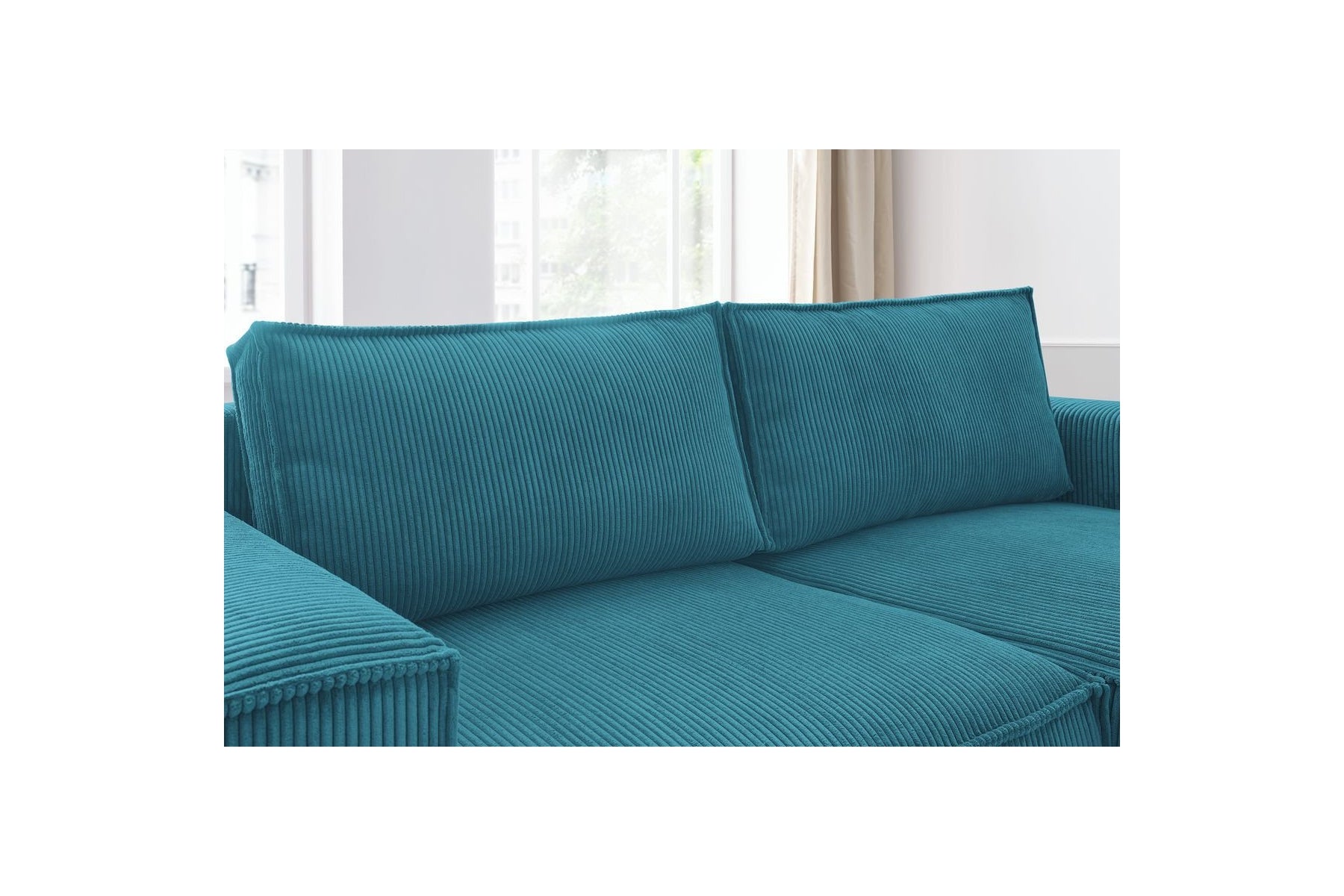 Compact fixed NIHAD corduroy corner sofa - Right-hand corner - BOBOCHIC - The Bradery