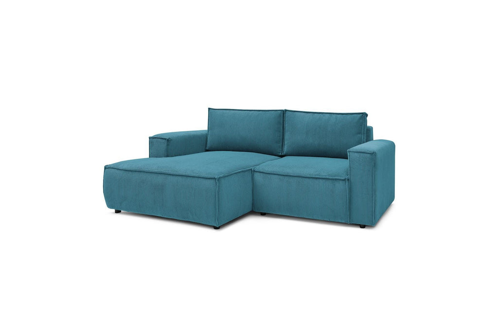 Compact fixed NIHAD corduroy corner sofa - Left-hand corner - BOBOCHIC - The Bradery