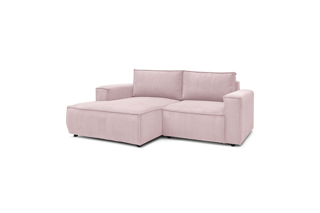 NIHAD compact fixed corner sofa in corduroy - Left-hand corner - BOBOCHIC - The Bradery