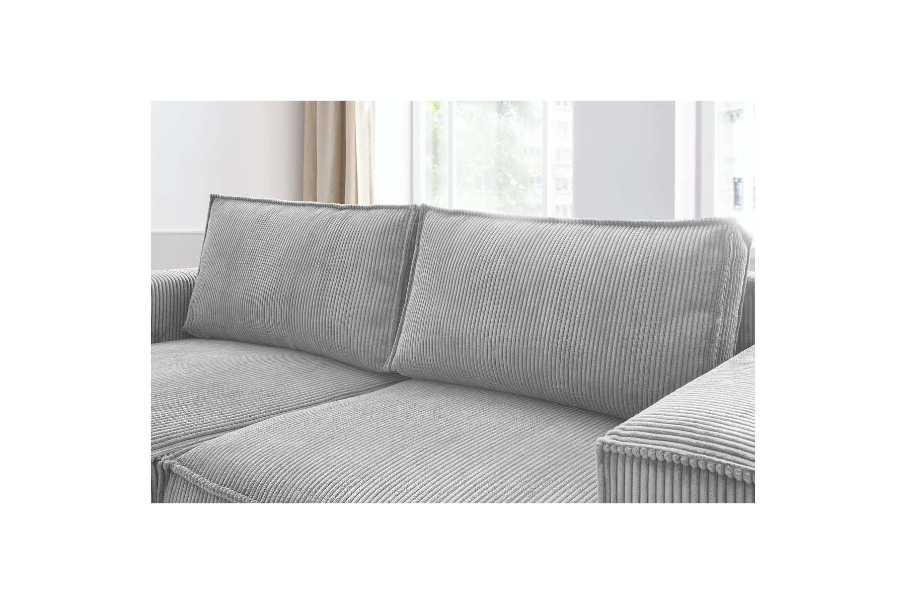 Compact fixed NIHAD corduroy corner sofa - Left-hand corner - BOBOCHIC - The Bradery