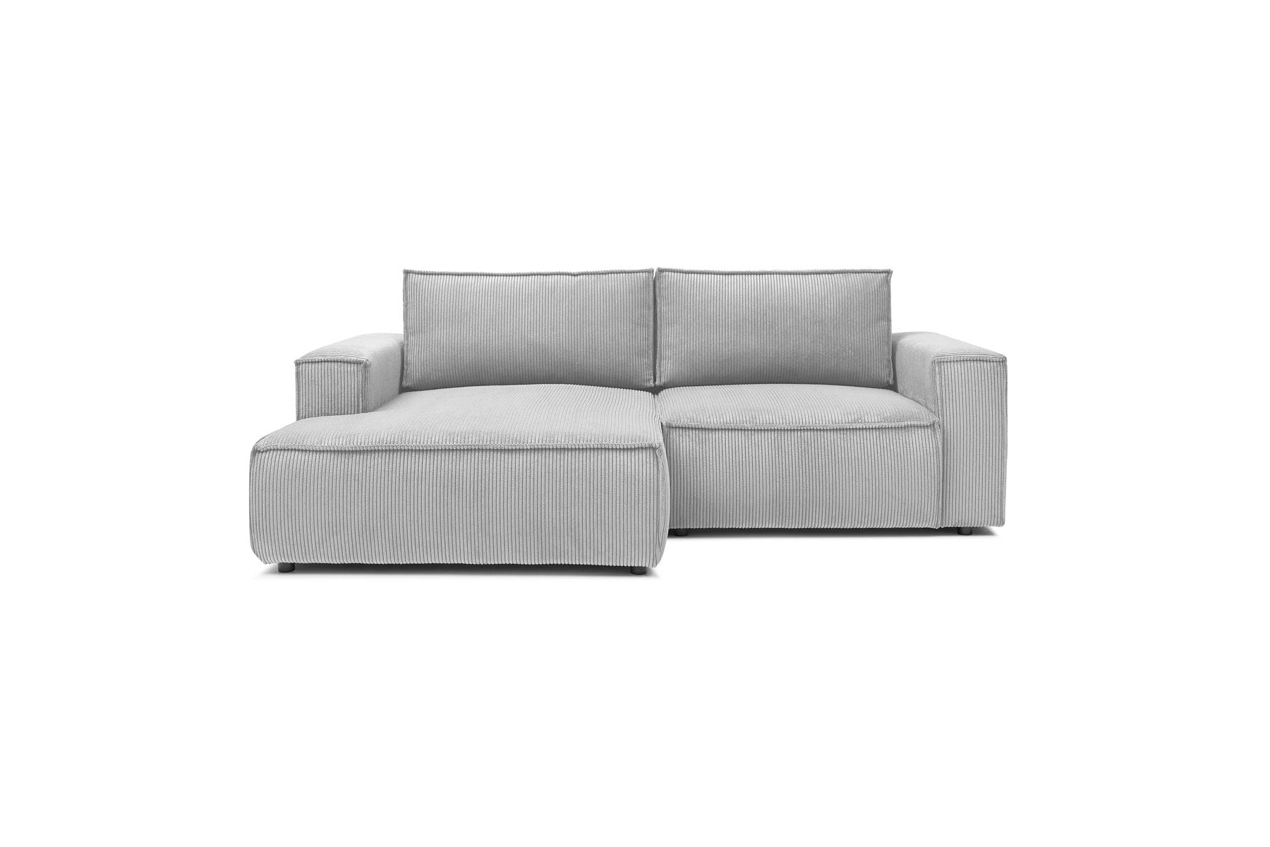 NIHAD compact fixed corner sofa in corduroy - Left-hand corner - BOBOCHIC - The Bradery