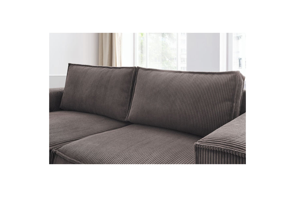 NIHAD compact fixed corner sofa in corduroy - Left-hand corner - BOBOCHIC - The Bradery