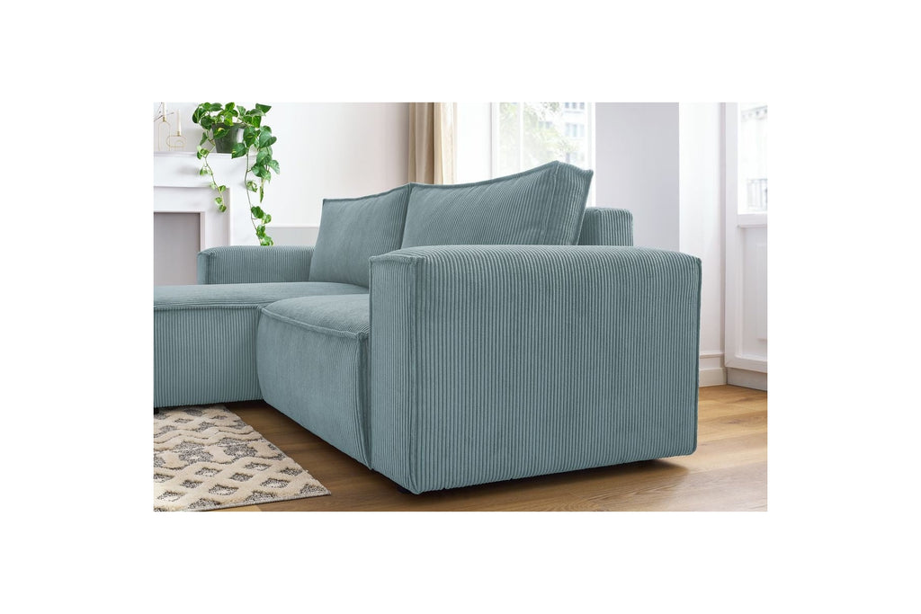 Compact fixed NIHAD corduroy corner sofa - Left-hand corner - BOBOCHIC - The Bradery