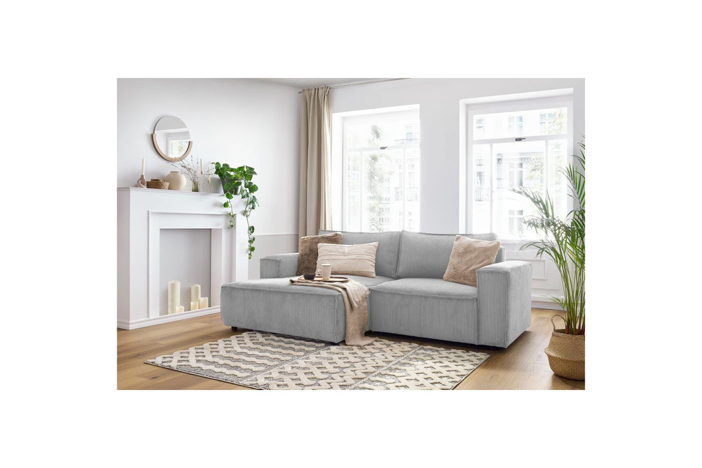Compact fixed NIHAD corduroy corner sofa - Left-hand corner - BOBOCHIC - The Bradery