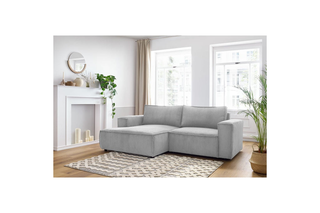 Compact fixed NIHAD corduroy corner sofa - Left-hand corner - BOBOCHIC - The Bradery