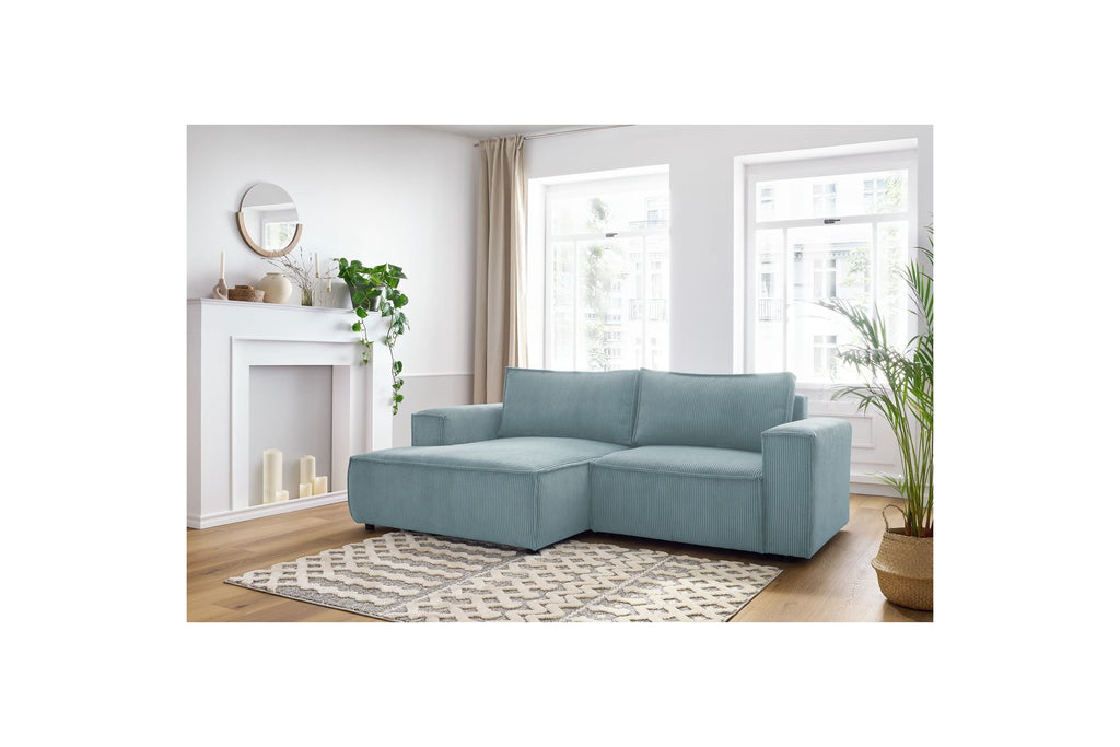 Compact fixed NIHAD corduroy corner sofa - Left-hand corner - BOBOCHIC - The Bradery