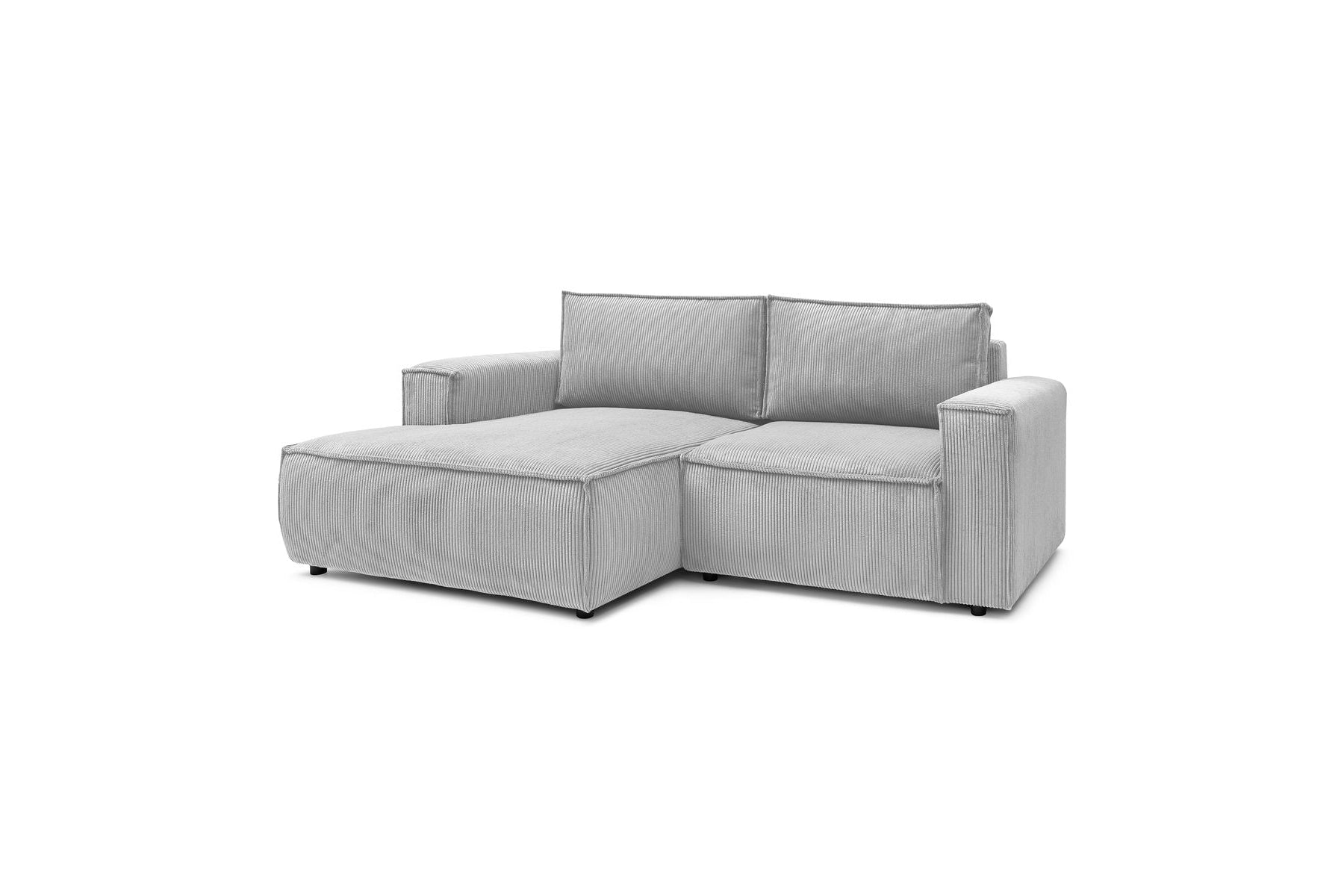 NIHAD compact fixed corner sofa in corduroy - Left-hand corner - BOBOCHIC - The Bradery