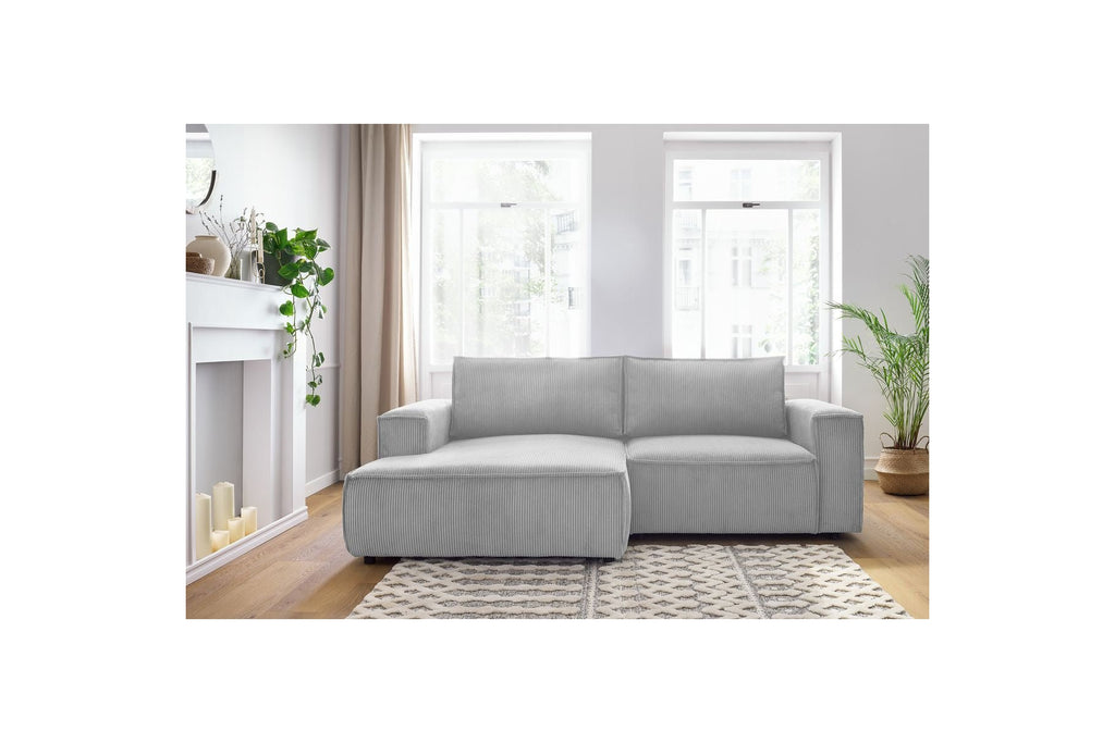 Compact fixed NIHAD corduroy corner sofa - Left-hand corner - BOBOCHIC - The Bradery