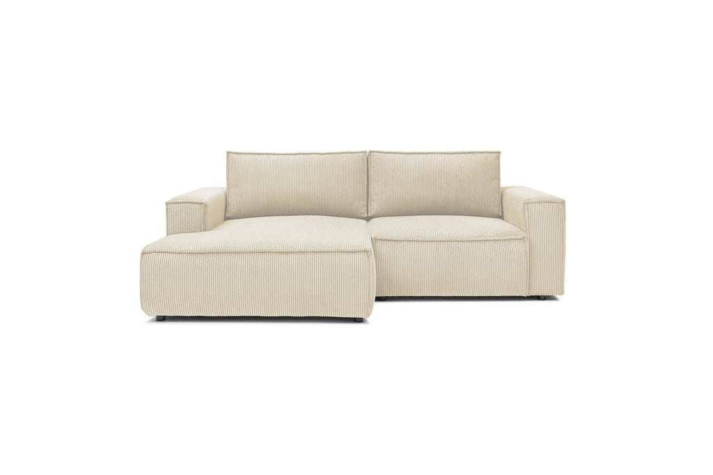 Compact fixed NIHAD corduroy corner sofa - Left-hand corner - BOBOCHIC - The Bradery