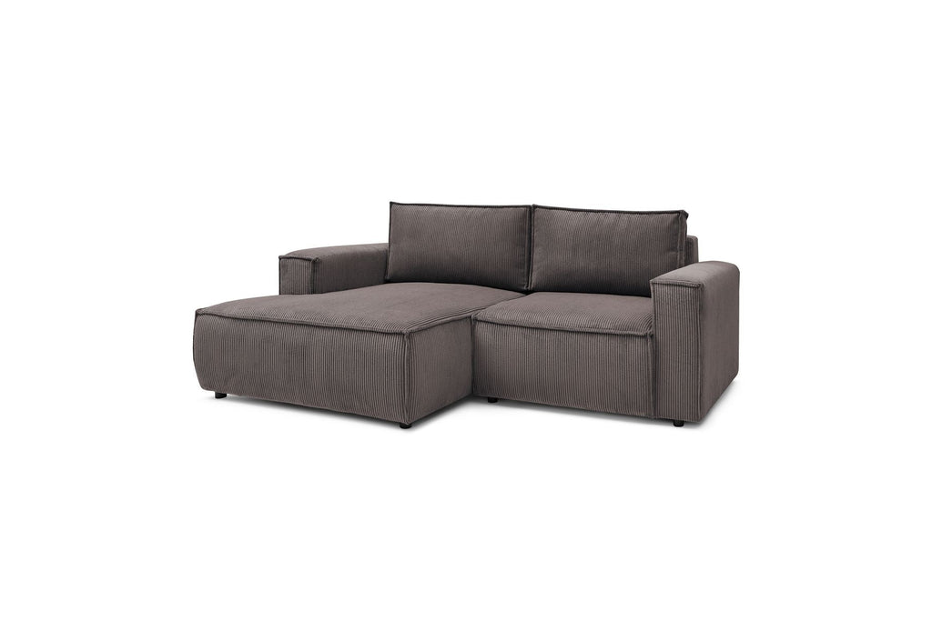 NIHAD compact fixed corner sofa in corduroy - Left-hand corner - BOBOCHIC - The Bradery