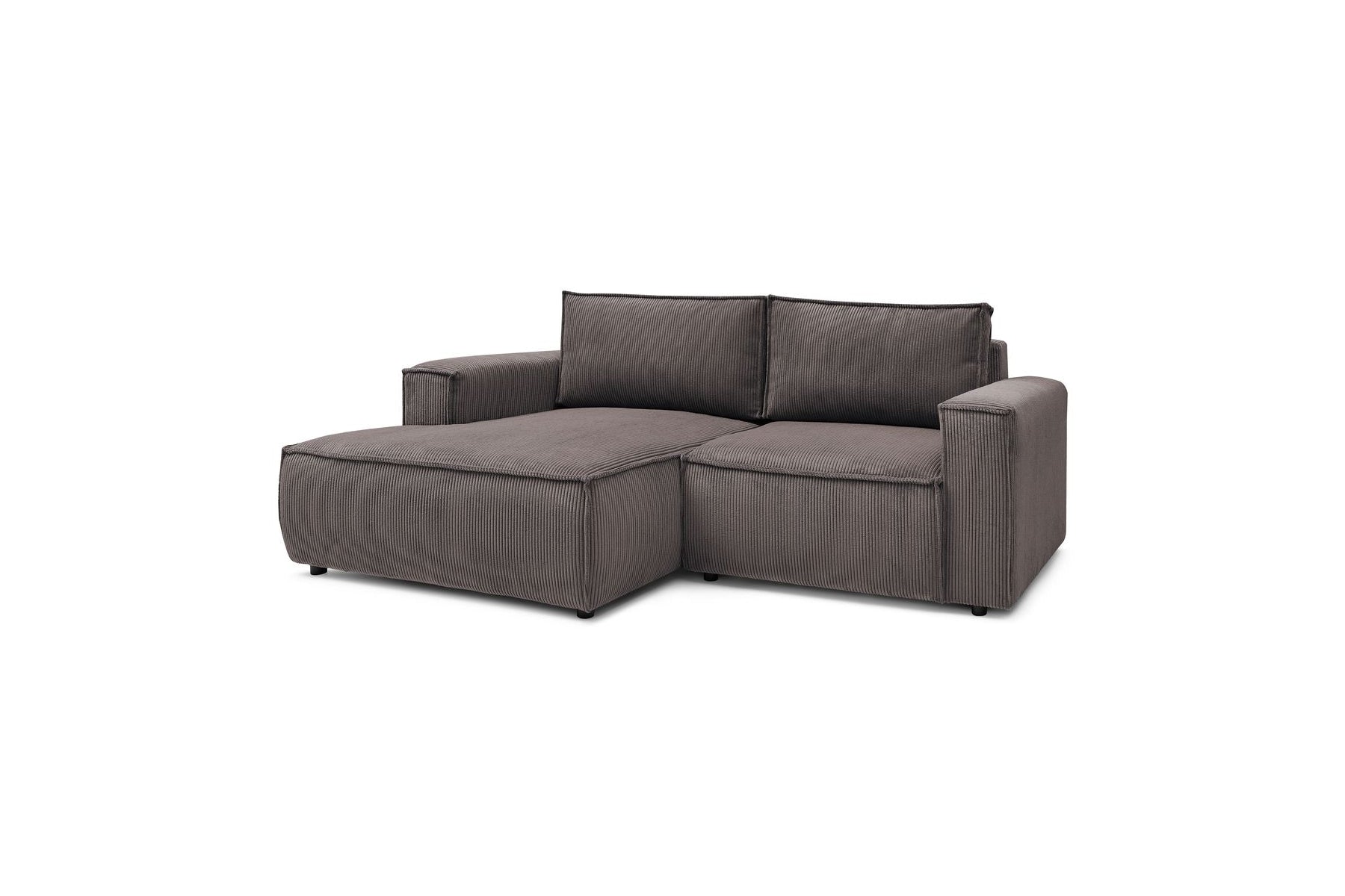NIHAD compact fixed corner sofa in corduroy - Left-hand corner - BOBOCHIC - The Bradery