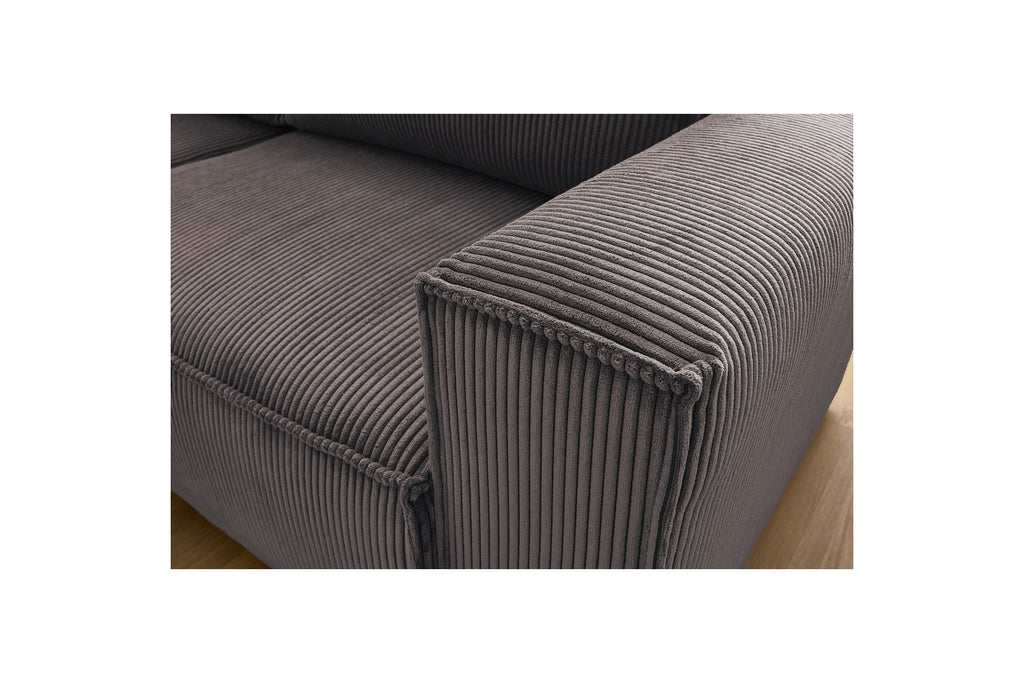 NIHAD compact fixed corner sofa in corduroy - Left-hand corner - BOBOCHIC - The Bradery