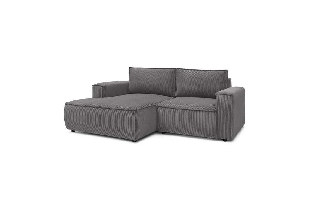 NIHAD compact fixed corner sofa in corduroy - Left-hand corner - BOBOCHIC - The Bradery
