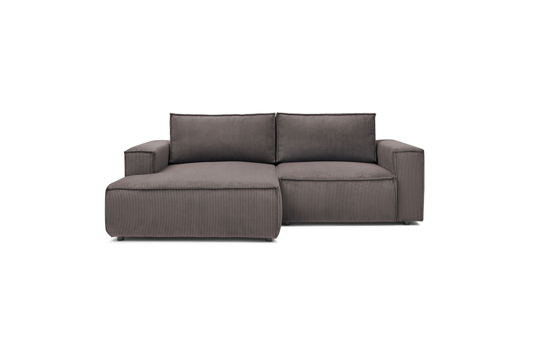 NIHAD compact fixed corner sofa in corduroy - Left-hand corner - BOBOCHIC - The Bradery