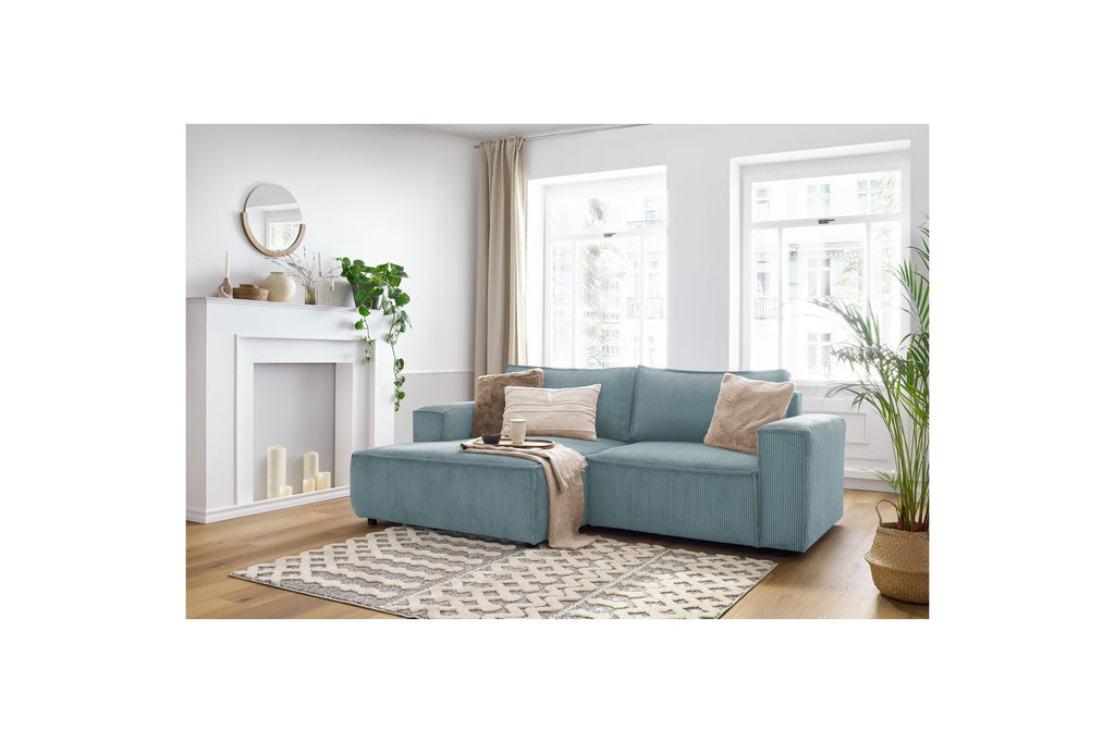 Compact fixed NIHAD corduroy corner sofa - Left-hand corner - BOBOCHIC - The Bradery