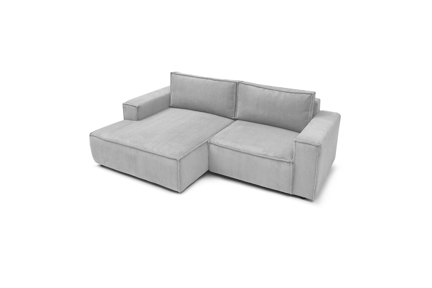 NIHAD compact fixed corner sofa in corduroy - Left-hand corner - BOBOCHIC - The Bradery