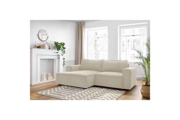 NIHAD compact fixed corner sofa in corduroy - Left-hand corner - BOBOCHIC - The Bradery