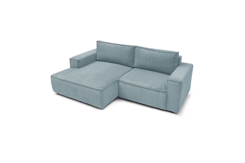 Compact fixed NIHAD corduroy corner sofa - Left-hand corner - BOBOCHIC - The Bradery