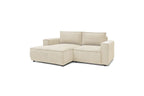 Compact fixed NIHAD corduroy corner sofa - Left-hand corner - BOBOCHIC - The Bradery