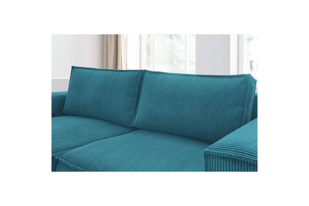 Compact fixed NIHAD corduroy corner sofa - Left-hand corner - BOBOCHIC - The Bradery