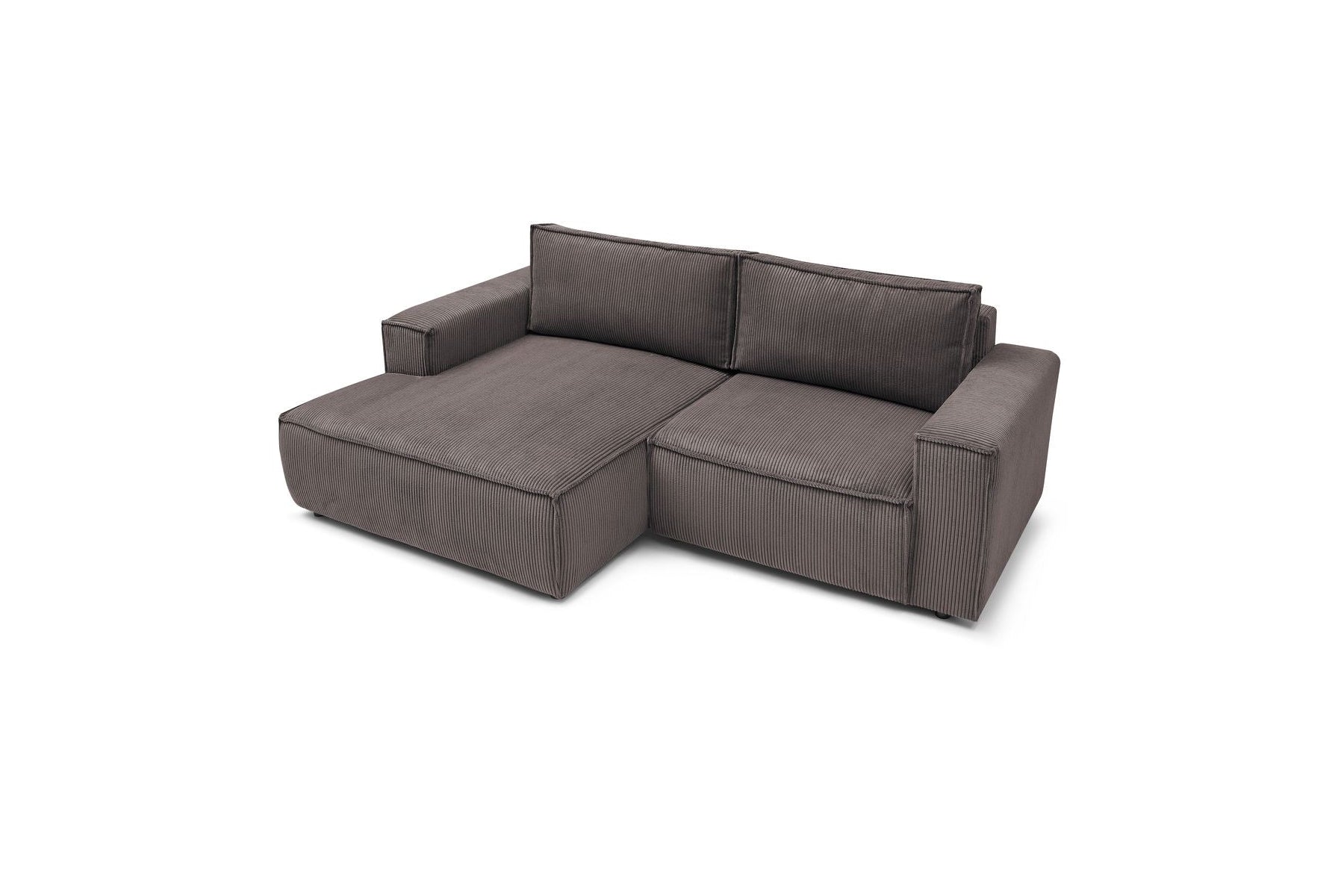 NIHAD compact fixed corner sofa in corduroy - Left-hand corner - BOBOCHIC - The Bradery